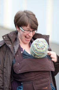 Me with my 2nd child; carrier: Marsupi